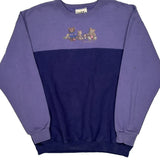 Teddy Bears Graphic Morning Sun Cartoon Sweatshirt - Large Purple Cotton Blend