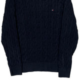 Tommy Hilfiger Cable Knit Sweater - Medium Navy Cotton