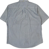 Tommy Hilfiger Striped Short Sleeve Shirt - Large Blue Cotton