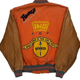 Number 1 Unbranded Graphic Varsity Jacket - Medium Brown Cotton