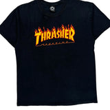 Thrasher Graphic T-Shirt - Medium Black Cotton