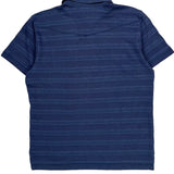 Nike Striped Polo Shirt - Large Blue Cotton