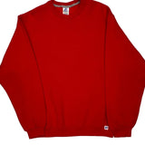 Russell Athletic Blank Sweatshirt - Medium Red Cotton Blend