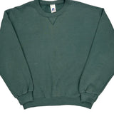 90s Blank Russell Athletic Sweatshirt - Large Green Cotton