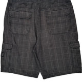 Wrangler Checked Cargo Shorts - 36W 10L Gray Cotton