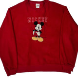 Disney Cartoon Sweatshirt - XL Red Polyester