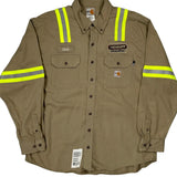 Prescott Tank Lines Carhartt Shirt - XL Khaki Cotton Blend