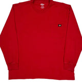 Dickies Long Sleeve T-Shirt - 2XL Red Cotton