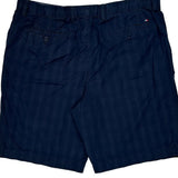 Tommy Hilfiger Checked Chino Shorts - 36W 10L Navy Cotton