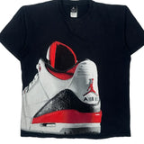 Air Max Jordan Graphic T-Shirt - Large Black Cotton