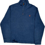 Polo By Ralph Lauren 1/4 Zip - Large Blue Cotton