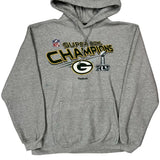 Green Bay Packers Reebok Football Hoodie - Medium Gray Cotton Blend
