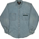 Harley Davidson Denim Shirt - Large Blue Cotton