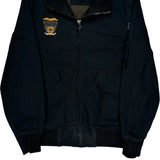 Navy Patch Wenven Bomber Jacket - XL Black Cotton Blend