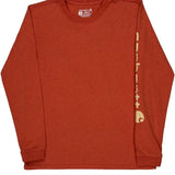 Carhartt Long Sleeve T-Shirt - Small Red Cotton