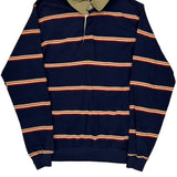 Unbranded Striped Rugby Shirt - Large Navy Cotton