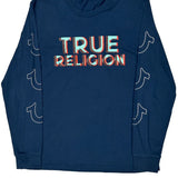 True Religion Long Sleeve T-Shirt - XL Blue Cotton