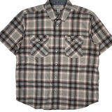 Carhartt Checked Short Sleeve Shirt - XL Grey Cotton