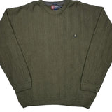 Chaps Ralph Lauren Herringbone Sweater - XL Green Cotton