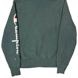 Reverse Weave Champion Spellout Hoodie - Small Grey Cotton Blend