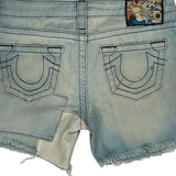 True Religion Denim Shorts - 29W UK 8 Light Wash Denim