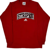 Stripes Adidas Long Sleeve T-Shirt - XL Red Cotton