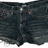 True Religion Denim Shorts - 33W UK 12 Dark Wash Denim