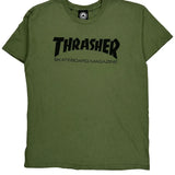 Thrasher Graphic T-Shirt - Large Green Cotton