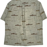 River Lodge Columbia Short Sleeve Shirt - Large Beige Cotton