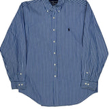 Ralph Lauren Striped Shirt - Large Blue Cotton