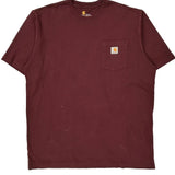 Carhartt T-Shirt - XL Burgundy Cotton