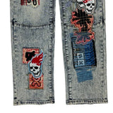 Unbranded Graphic Jeans - 34W 30L Light Wash Cotton