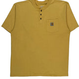 Carhartt T-Shirt - Large Yellow Cotton