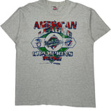 Single Stitch American League Champions 1992 Fruit Of The Loom Graphic T-Shirt - XL Gray Cotton