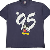 Mickey Mouse 1995 Disney T-Shirt - Large Navy Cotton