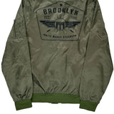 Brooklyn Bkc Graphic Bomber Jacket - XL Green Polyester