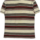 Tommy Hilfiger Striped Polo Shirt - Large Cream Cotton
