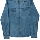 Harley Davidson Graphic Denim Shirt - Medium Blue Denim