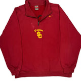 Trojans Nike College 1/4 Zip - Medium Red Cotton