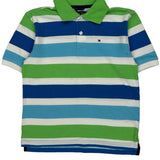 Age 8-10 Tommy Hilfiger Striped Polo Shirt - Small Multicoloured Cotton