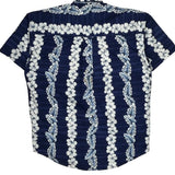 Chaps Ralph Lauren Floral Hawaiian Shirt - Medium Blue Cotton