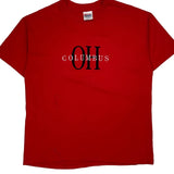 Columbus Hanes Single Stitch T-Shirt - XL Red Cotton