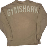 Gym Shark Sweatshirt - Small Beige Cotton