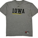 Iowa Hawkeyes Football Nike T-Shirt - Medium Grey Cotton