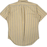 Ralph Lauren Striped Short Sleeve Shirt - Medium Yellow Cotton
