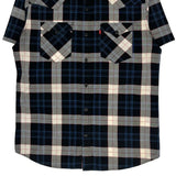 Levis Checked Short Sleeve Shirt - Small Blue Cotton