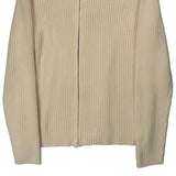 Ralph Lauren Ribbed Knit Zip Up - 2XL Cream Cotton