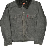 Levis Sherpa Lined Cord Jacket - Large Gray Corduroy