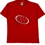Single Stitch Wisconsin Badgers Fruit Of The Loom College T-Shirt - Large Red Cotton