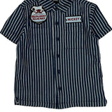 Age 2 Disney Striped Short Sleeve Shirt - 3XS Blue Cotton